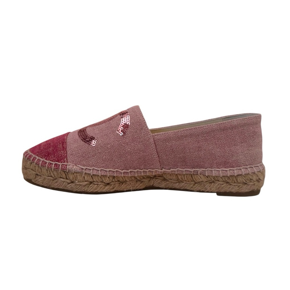 🆕💞CHANEL 2-Tone Pink Canvas & Sequin CC Logo Cap-Toe Espadrilles Flats • EU 37 - Picture 10 of 16